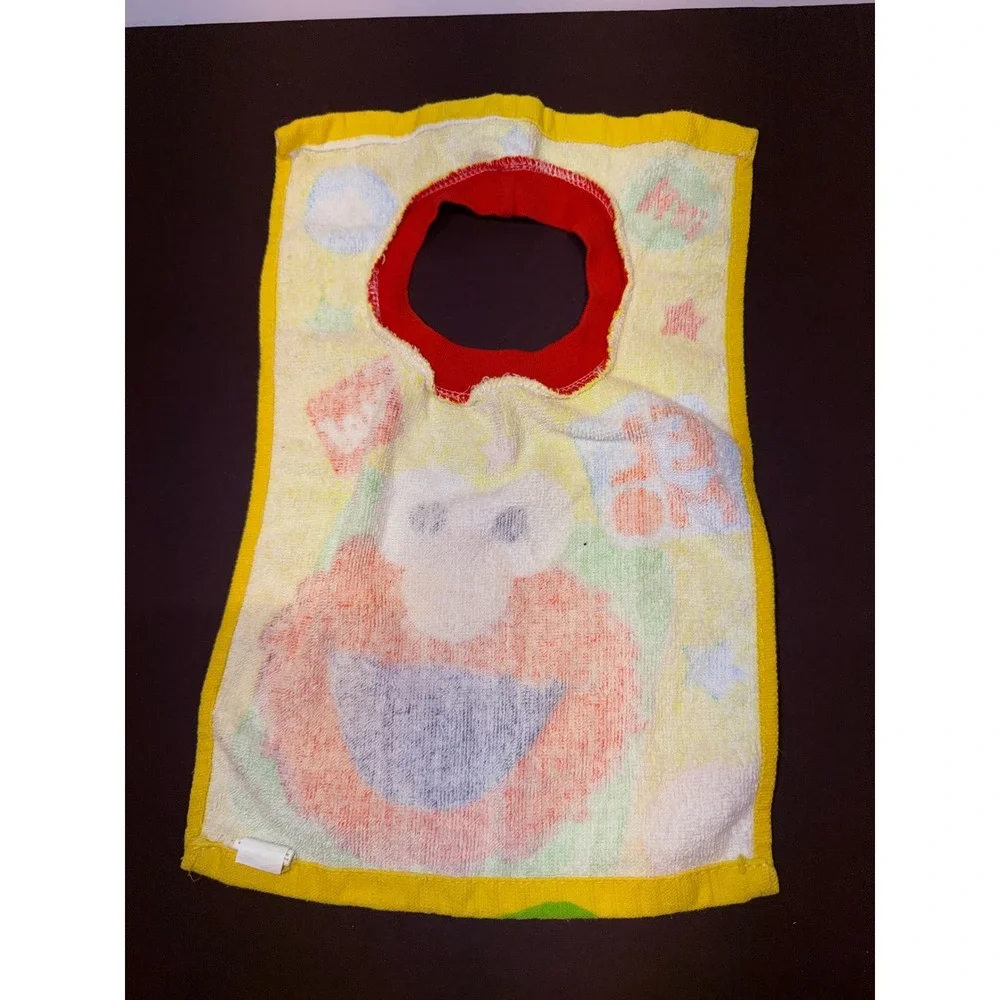 Sesame Street Elmo Yellow Pullover Terry Cloth Baby Bib 2018 Hamco Inc Cotton